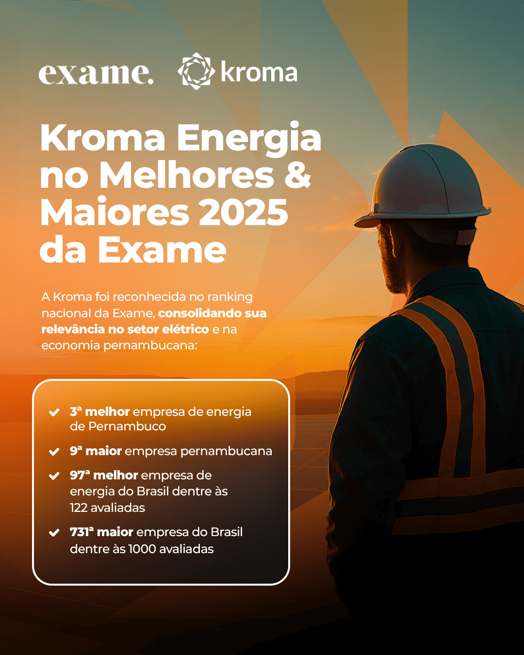Kroma Energia em destaque no ranking Maiores & Melhores empresas do Brasil